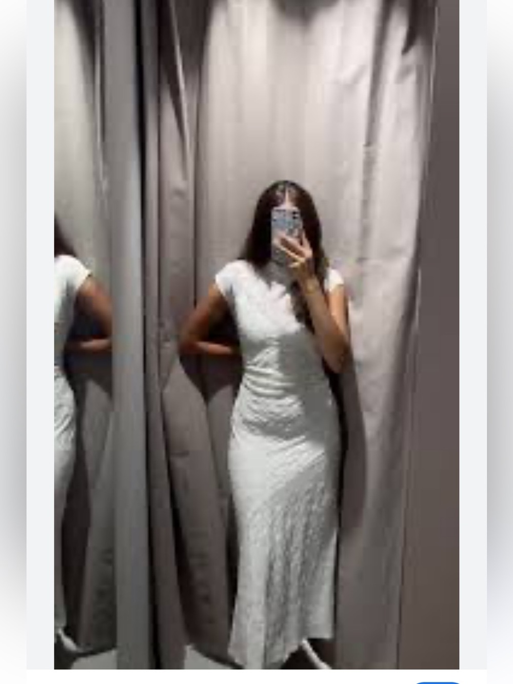 Zara White Cap-Sleeve Maxi Dress